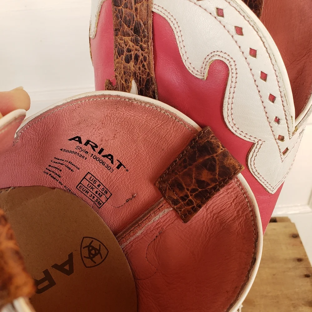 **SOLd*💗💫Ariat Vintage Cowgirl 🌸Barbie Pink🌸 Crossfire Caliente💫💗  8.5B - Picture 13 of 14
